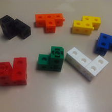 Los siete policubos que forman el cubo soma